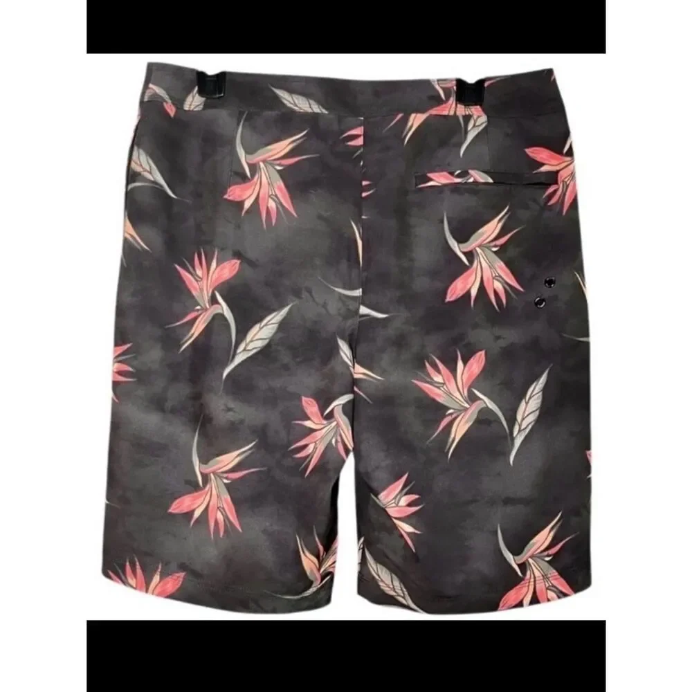 American Eagle Bird of Paradise Board Shorts in Grey/Red Men’s Flex/L